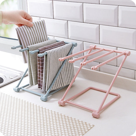 Foldable Towel & Dishcloth Rack – Punch-Free Kitchen Organizer