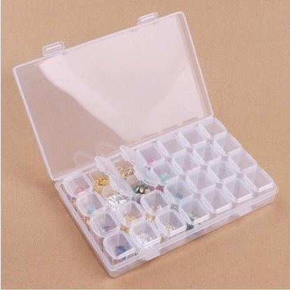 28-Compartment Jewelry & Rhinestone Organizer Box – Beads, Manicure & Craft Storage
