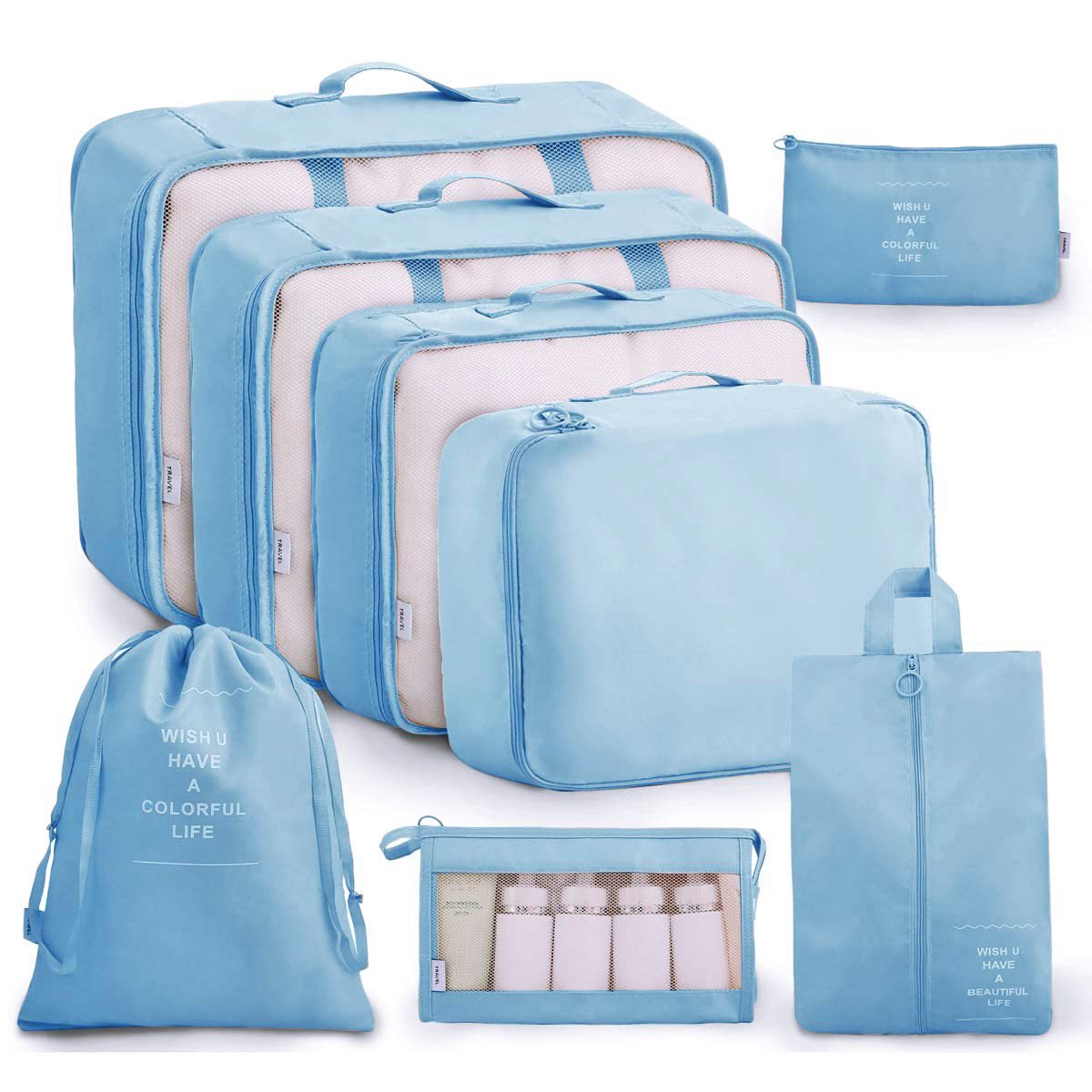 8-Piece Travel Packing Organizer Set