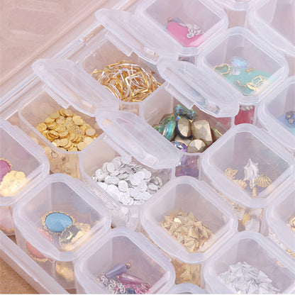 28-Compartment Jewelry & Rhinestone Organizer Box – Beads, Manicure & Craft Storage