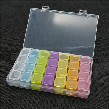 28-Compartment Jewelry & Rhinestone Organizer Box – Beads, Manicure & Craft Storage