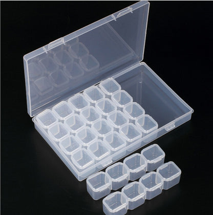 28-Compartment Jewelry & Rhinestone Organizer Box – Beads, Manicure & Craft Storage
