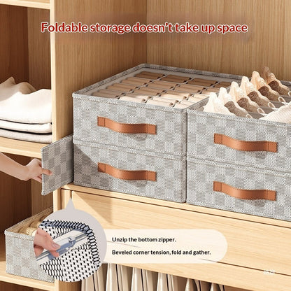 Checkered Fabric Underwear Organizer Box | Drawer Storage Solution