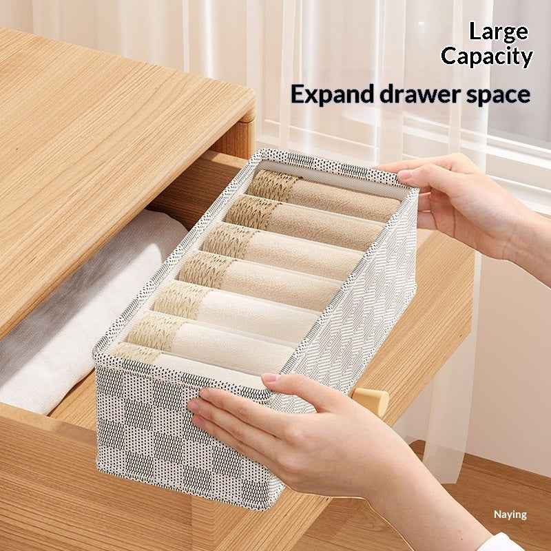 Checkered Fabric Underwear Organizer Box | Drawer Storage Solution